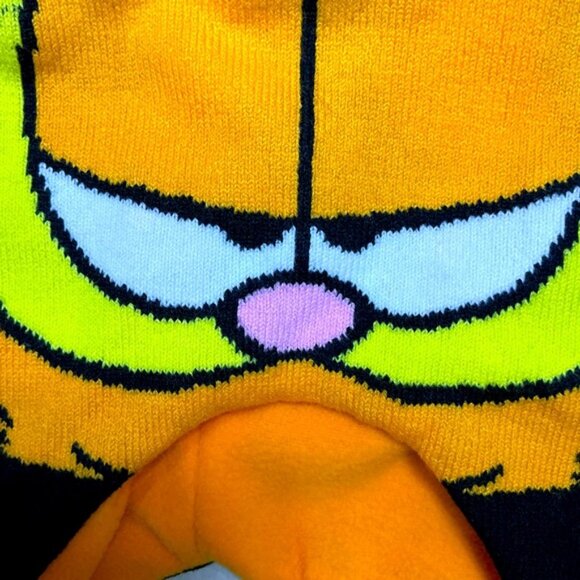Garfield Hat Gloves Knit Set Nickelodeon Black Orange NEW Unisex Kids One Size - Picture 7 of 16
